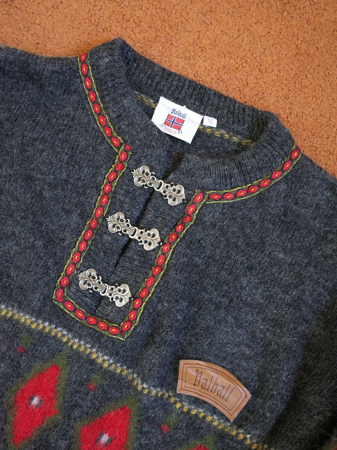 노르딕 헤비 울 하프집 스웨터 상품이미지2