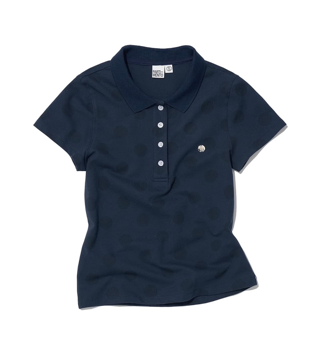 PARTIMENTO 도트카라반팔 navy S사이즈 상품이미지1