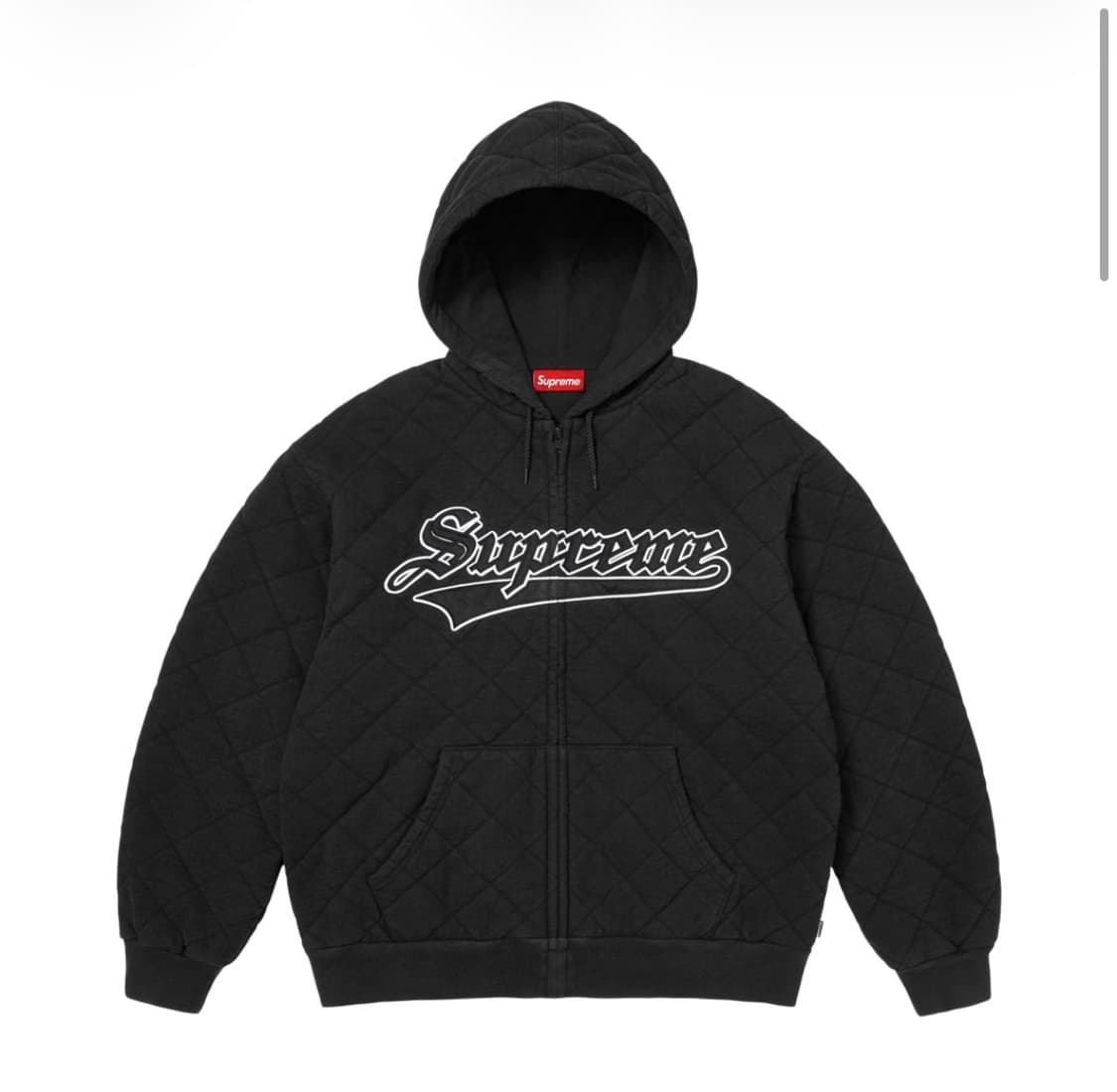슈프림 퀼티드 집업 후드 스웨트셔츠 블랙 - 25FW 상품이미지1