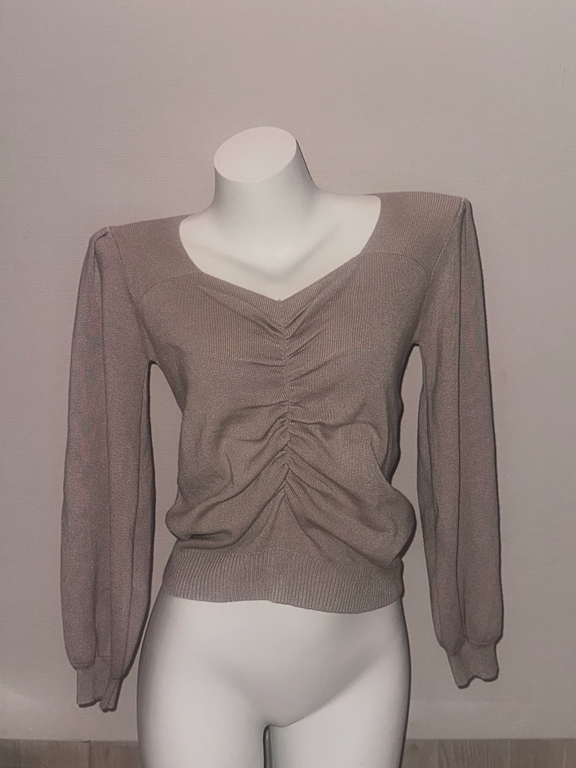 잉그니 모카라벤더베이지  셔링 니트 상품이미지2