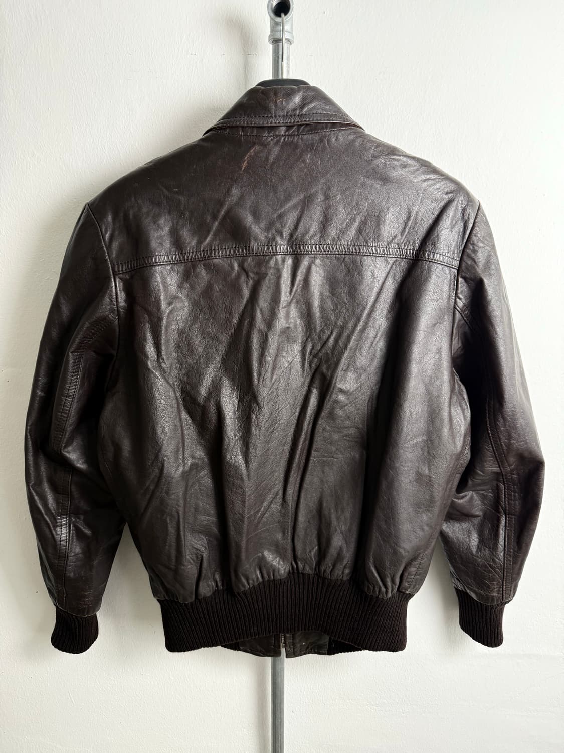 Vintage Genuine Leather Bomber Jacket 상품이미지5