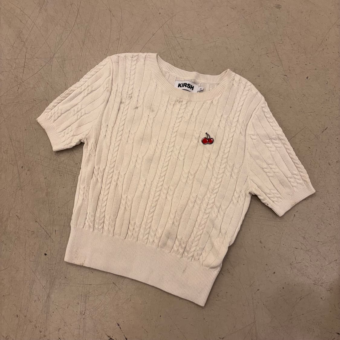 키르시 스몰로고 케이블 반팔니트 상품이미지1