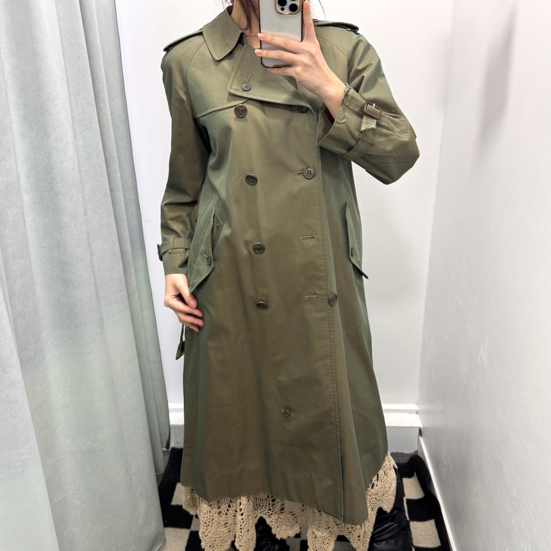 버버리 그린 트렌치코트 상품이미지2