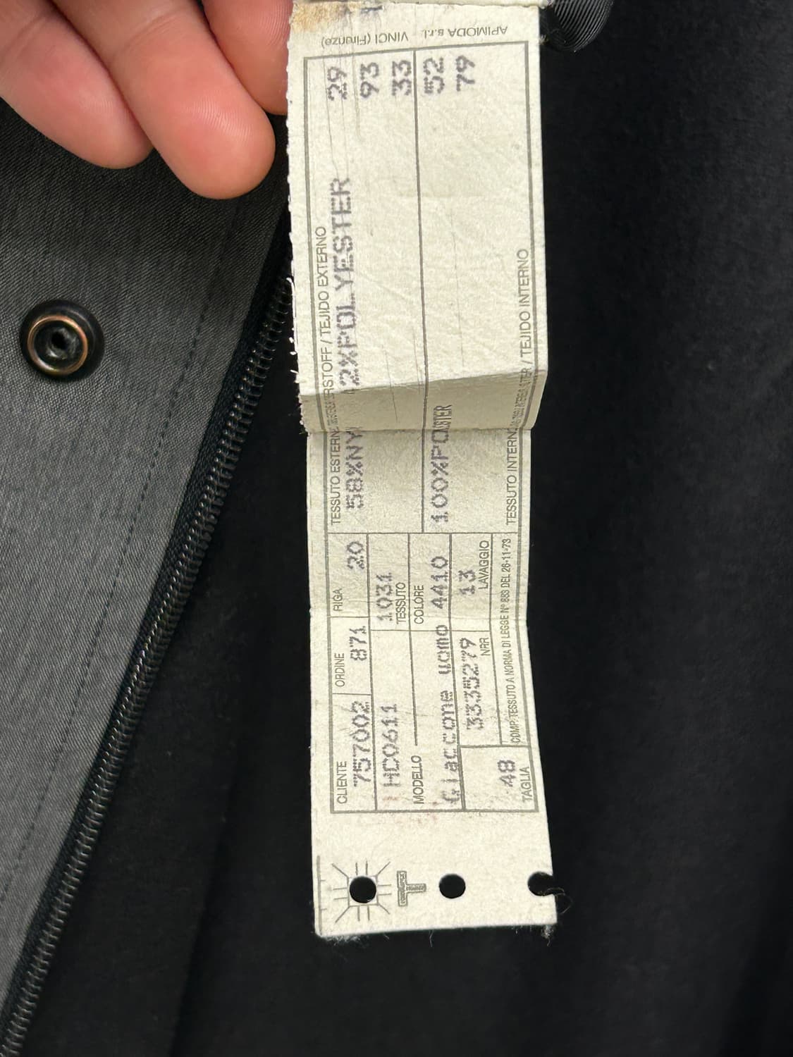 90-00s 아르마니 르 꼴레지오니 후드코트 상품이미지8