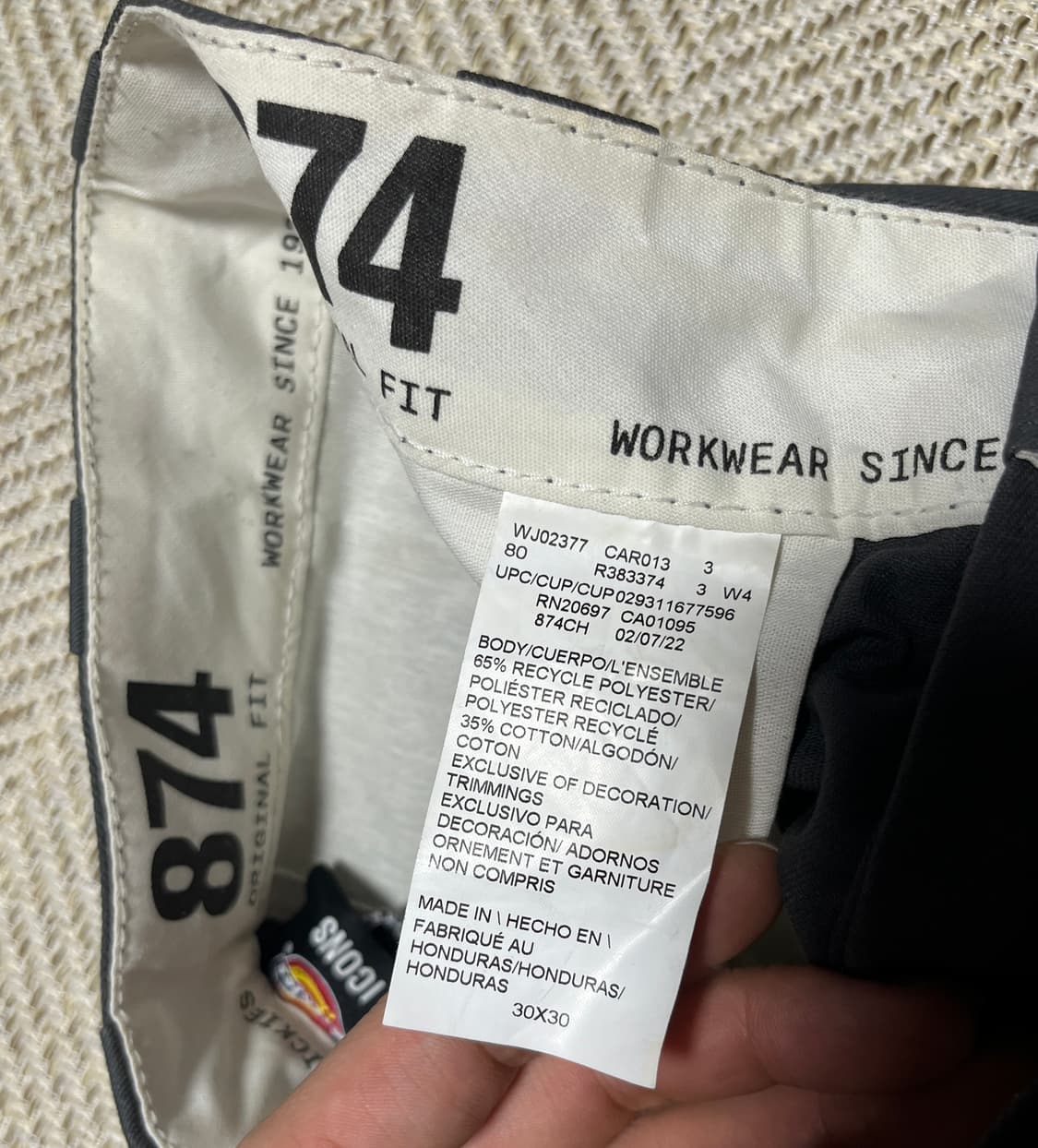 공용 디키즈 874 오리지날 워크웨어 코튼 와이드팬츠 29 상품이미지8