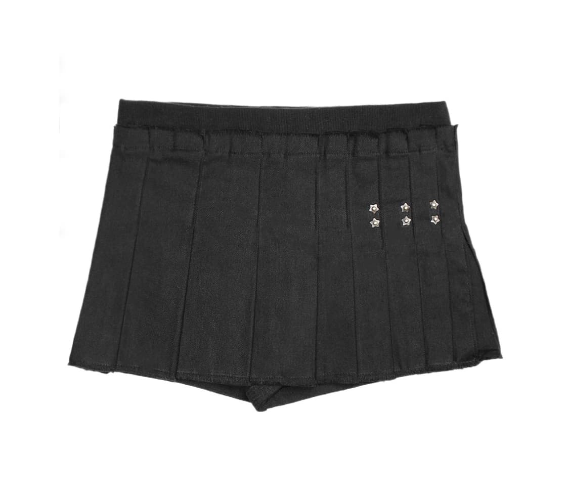 스타 리벳 플리츠 스커트 상품이미지1