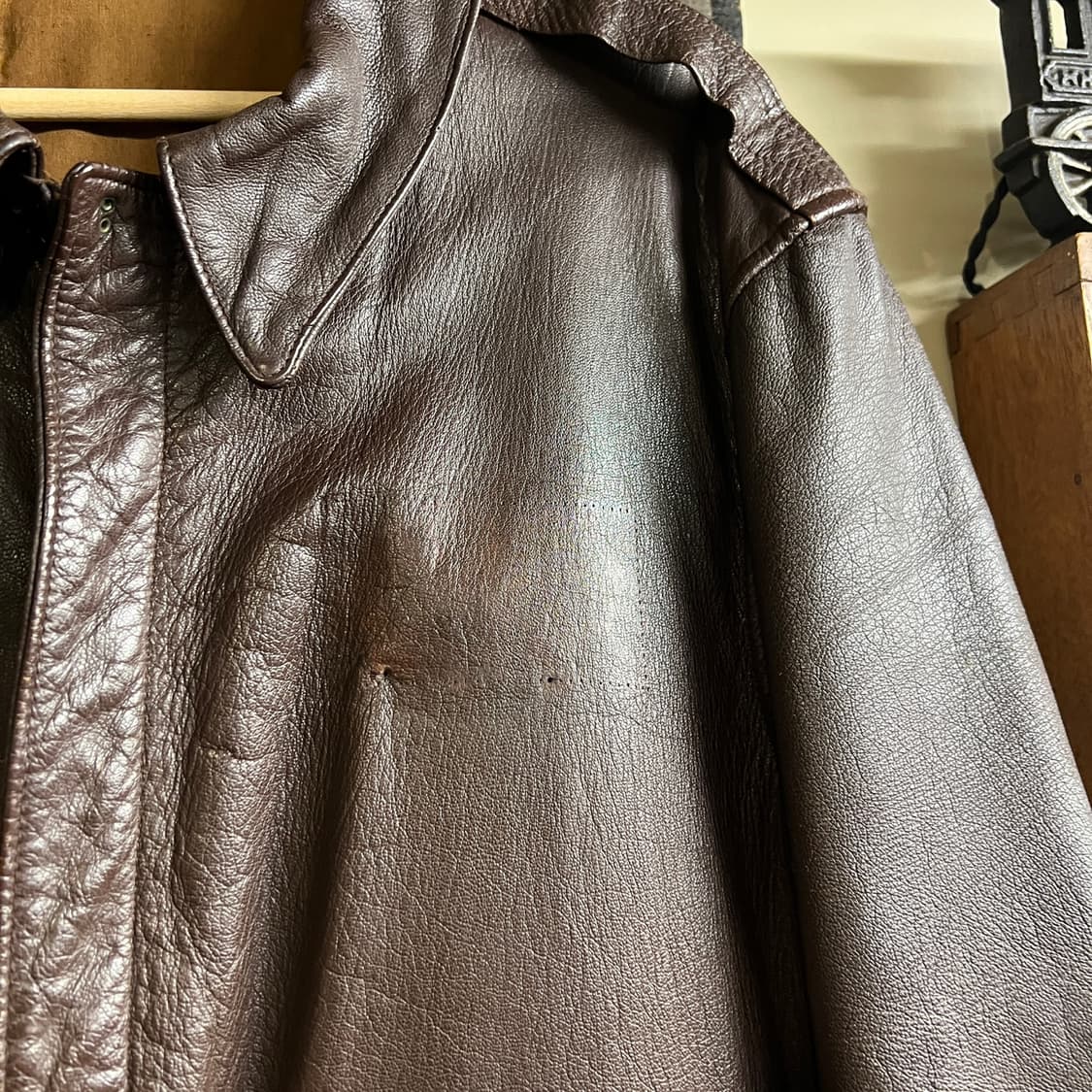 Cooper A-2 Type Goat Skin Leather Jacket 상품이미지5