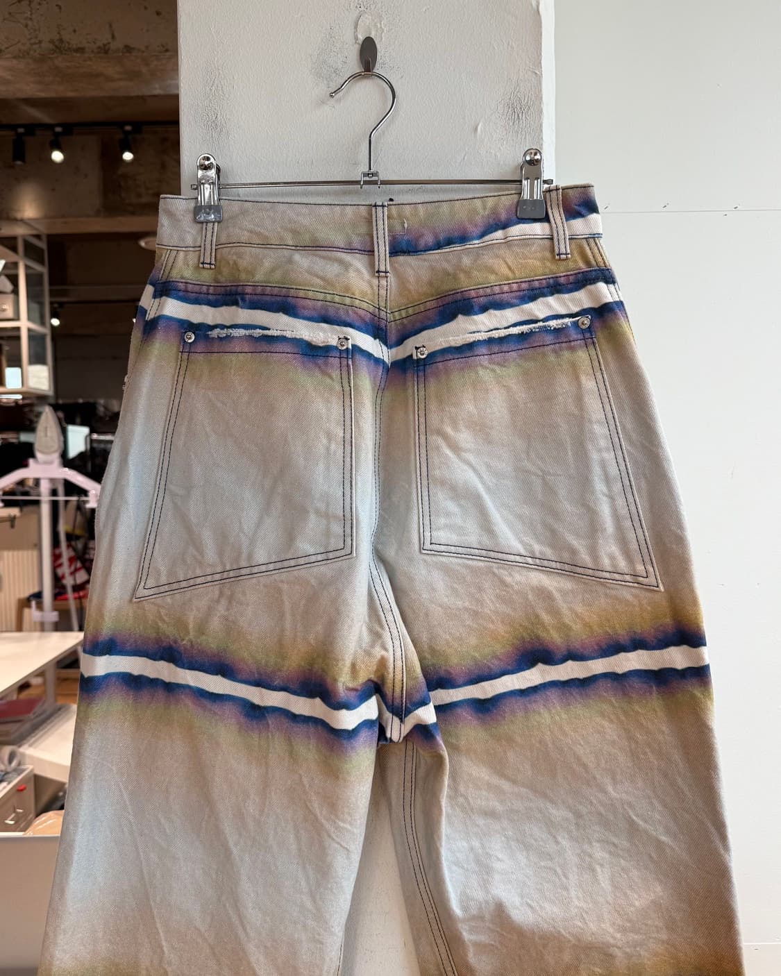 부리 아이보리 데님 스트라이프 팬츠  상품이미지6