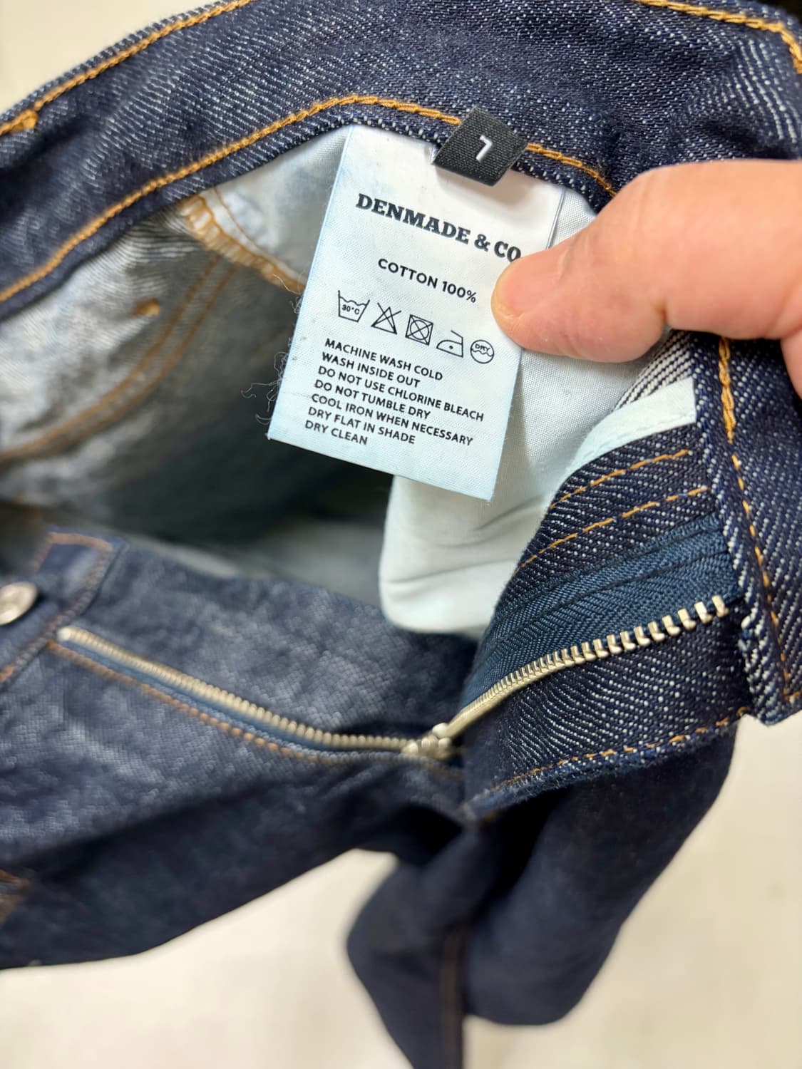 덴메이드 미드 인디고 셀비지 와이드핏 데님 상품이미지4