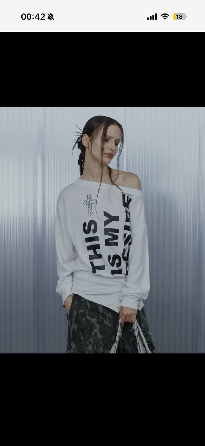 셋업이엑스이 원숄더 티 상품이미지2