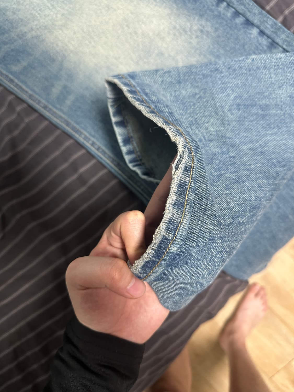 (L) DNSR 시그니처 와이드 데님 블루 상품이미지3