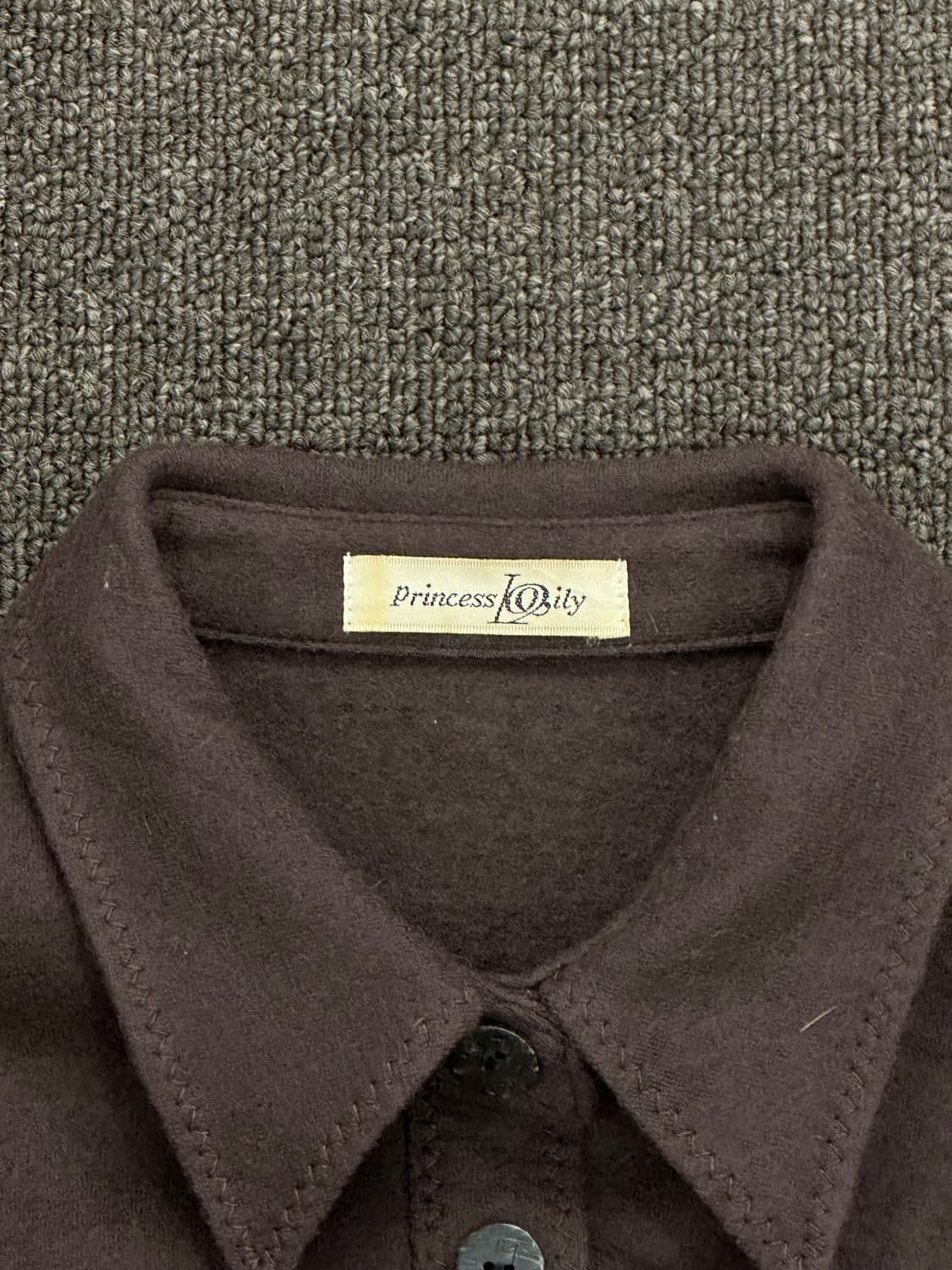 OS)Japanese vintage 여성 브라운 울 셔츠 자켓 상품이미지2