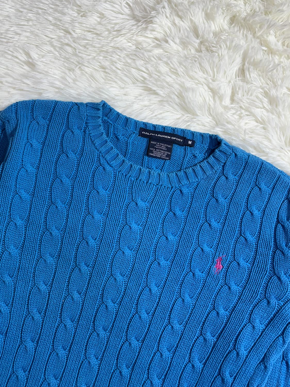 폴로 랄프로렌 블루 포니 꽈배기 니트  상품이미지4