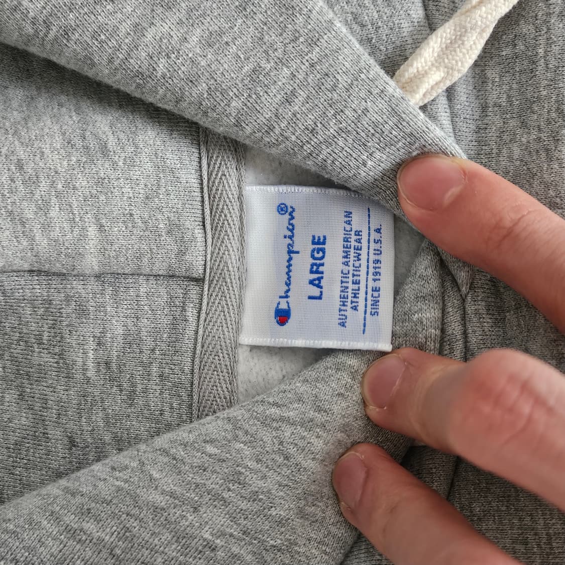 챔피온 여성 스몰 스크립트 로고 루즈핏 기모 후드 Oxford Grey 상품이미지2