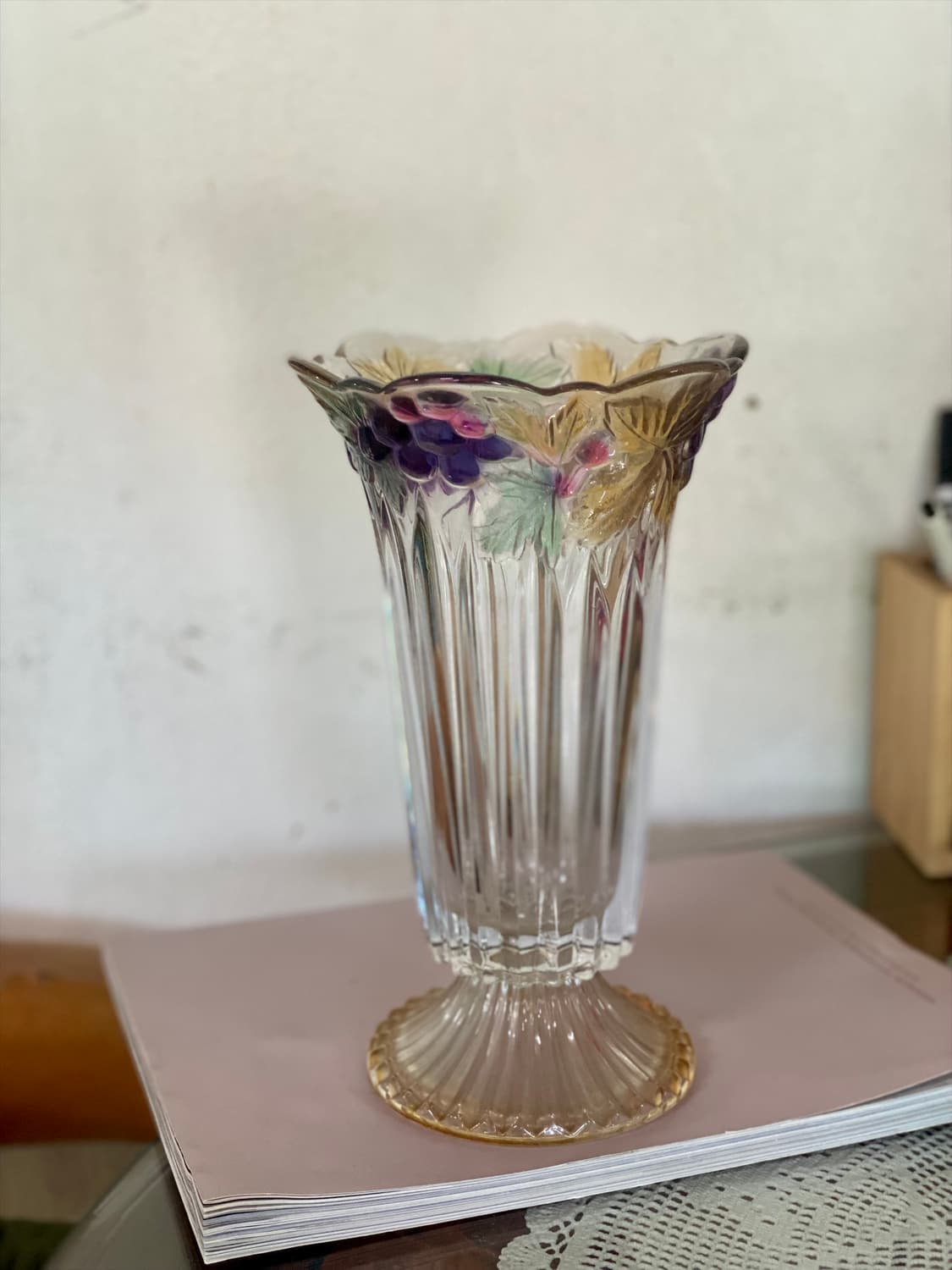 일본 소가글라스 빈티지 화병 유리 꽃병 오브제 상품이미지1