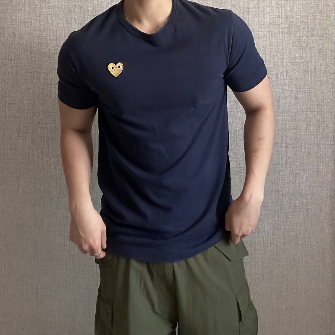 꼼데가르송 골드와펜 네이비 반팔 티셔츠 상품이미지2