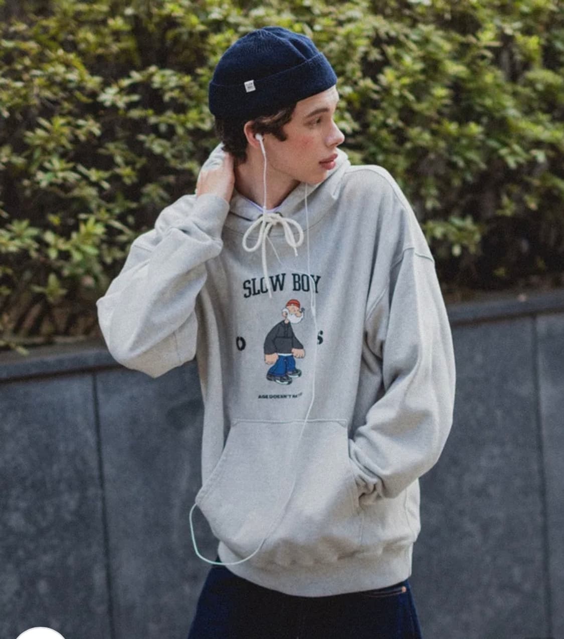 아웃스탠딩 리버스위브 뽀빠이 후드 M 상품이미지1