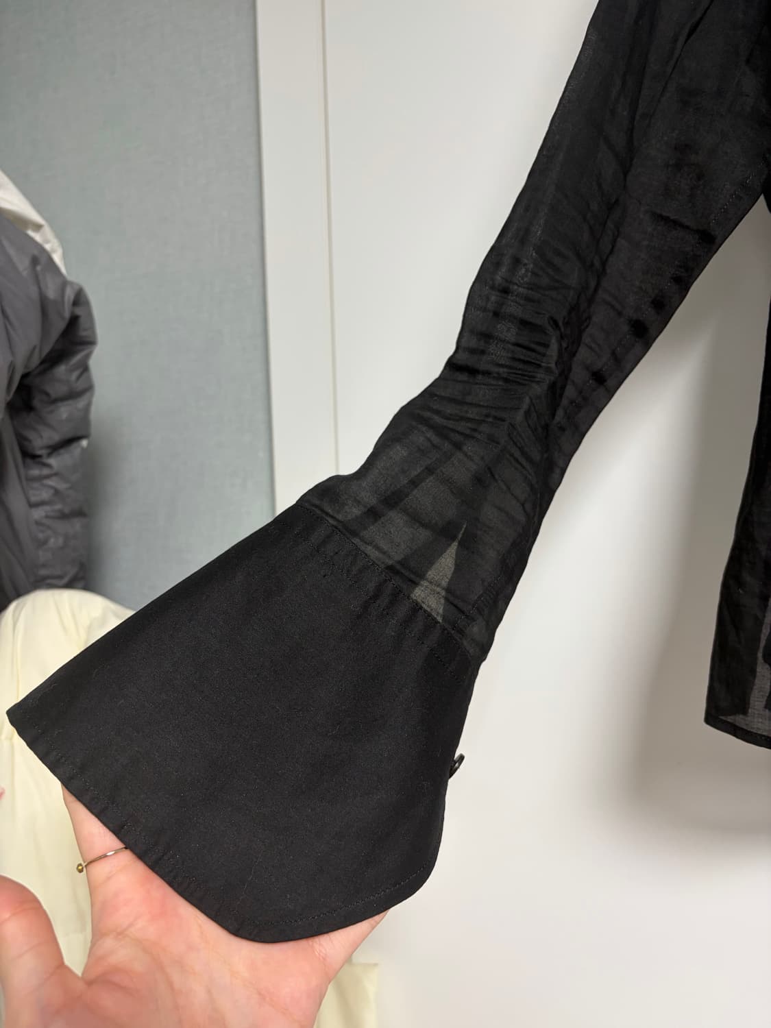 Yohji Yamamoto Y's Black Sheer Shirt 상품이미지4