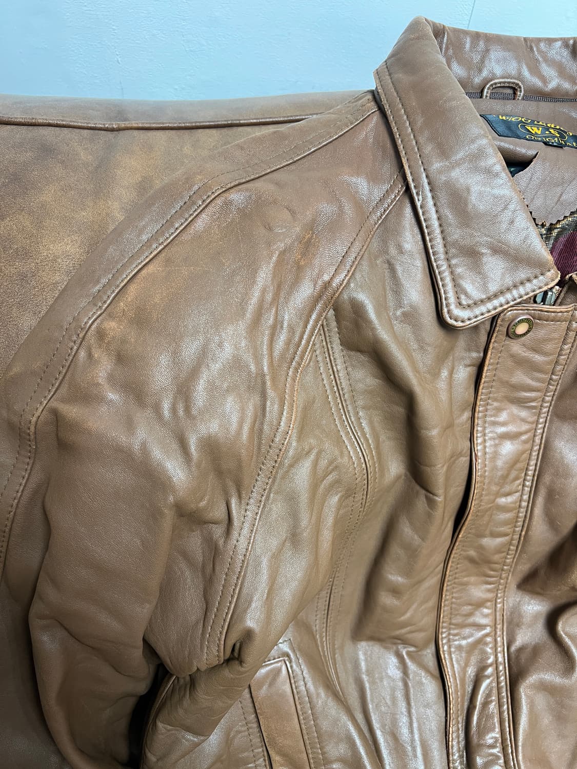 [L] W.S 브라운 리얼레더 램스킨 가죽자켓 상품이미지6