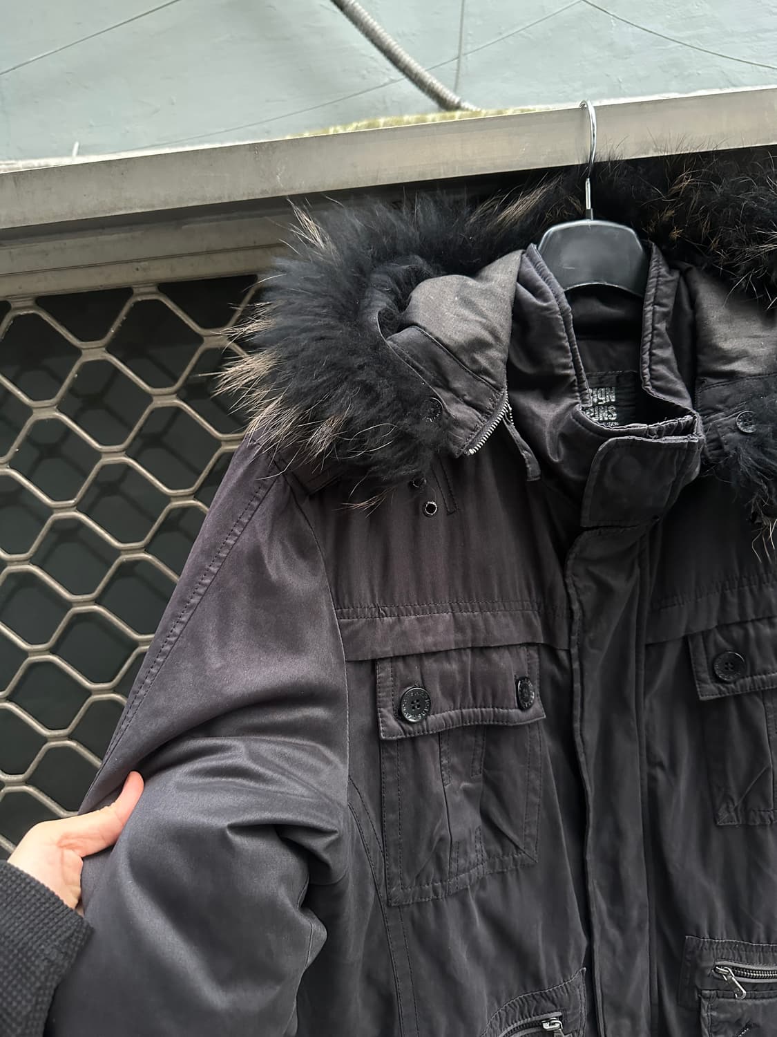 Vintage multi pocket fur hood jacket 상품이미지2