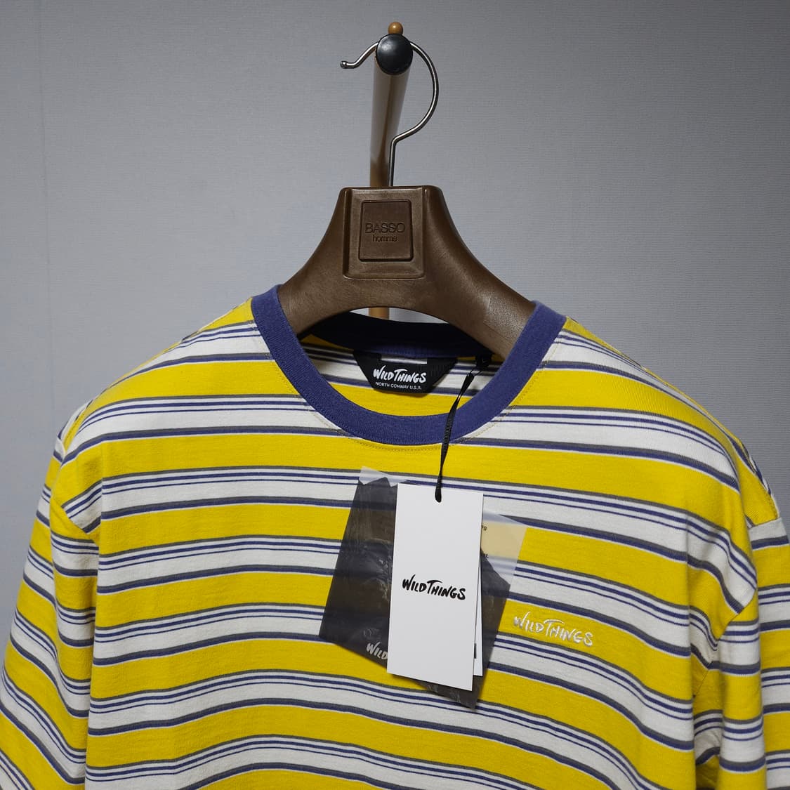 L ) 와일드띵스 옐로우 스트라이프 반팔 티셔츠 상품이미지4