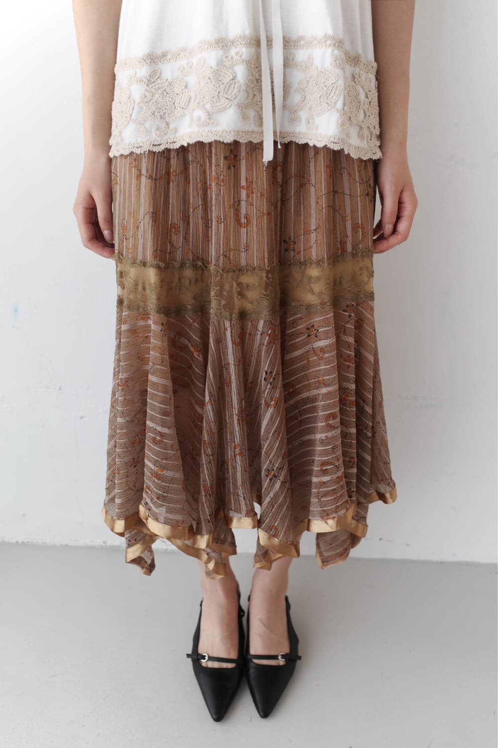 ethnic lace flared skirt 상품이미지6