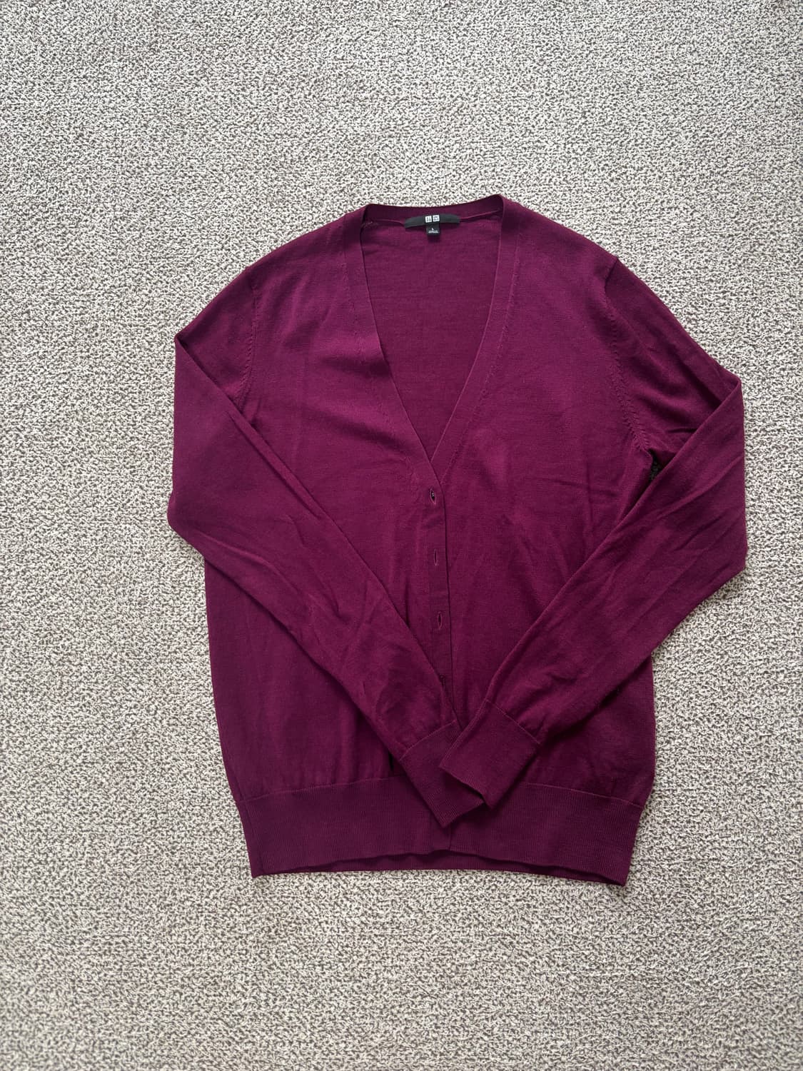 유니클로 가디건 보라색 L 상품이미지1