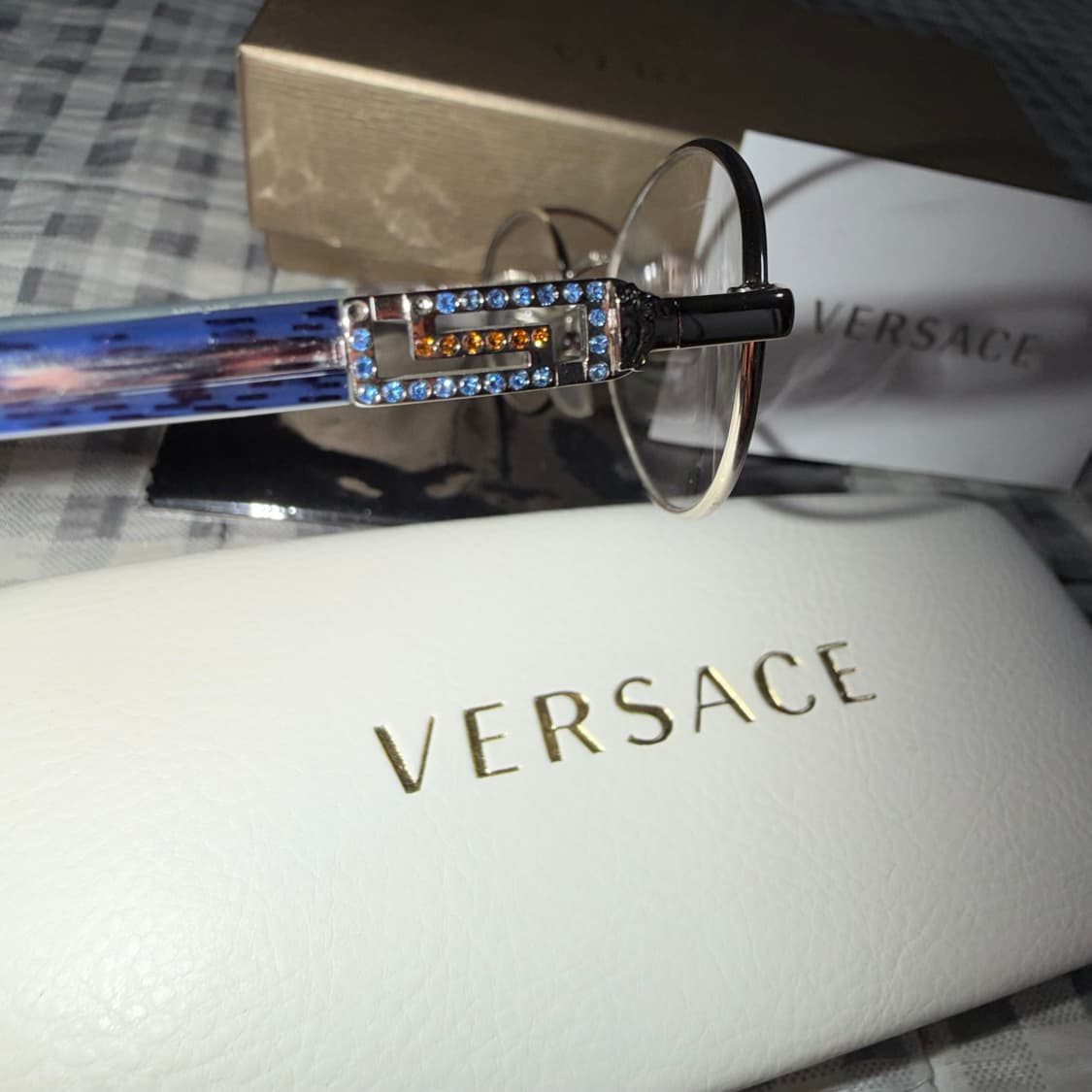 (OS) Versace 베르사체 아이스아웃 라운드 안경 은장 상품이미지1