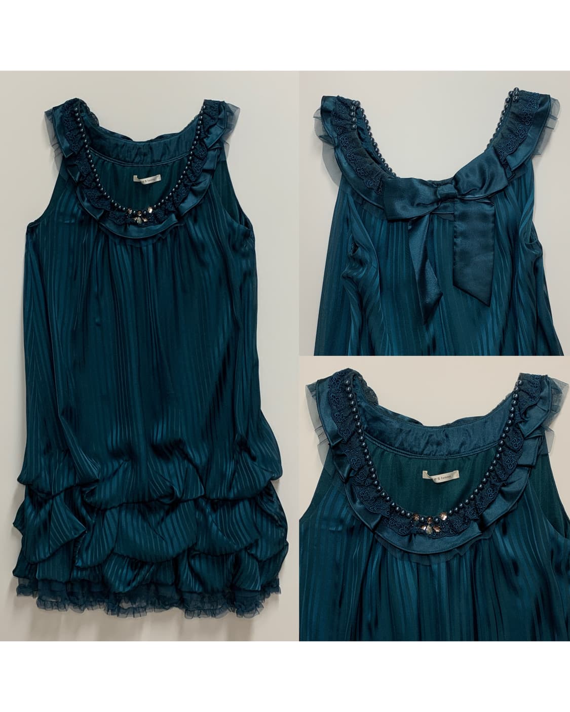 axes femme 딥그린 큐빅 나시 원피스 상품이미지1