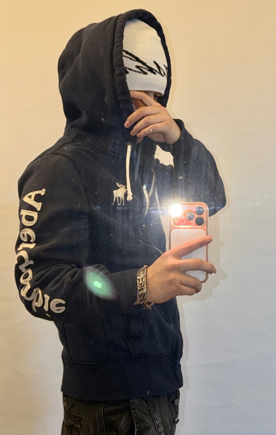 아베크롬비 y2k 사이드레터링 후드집업 상품이미지1