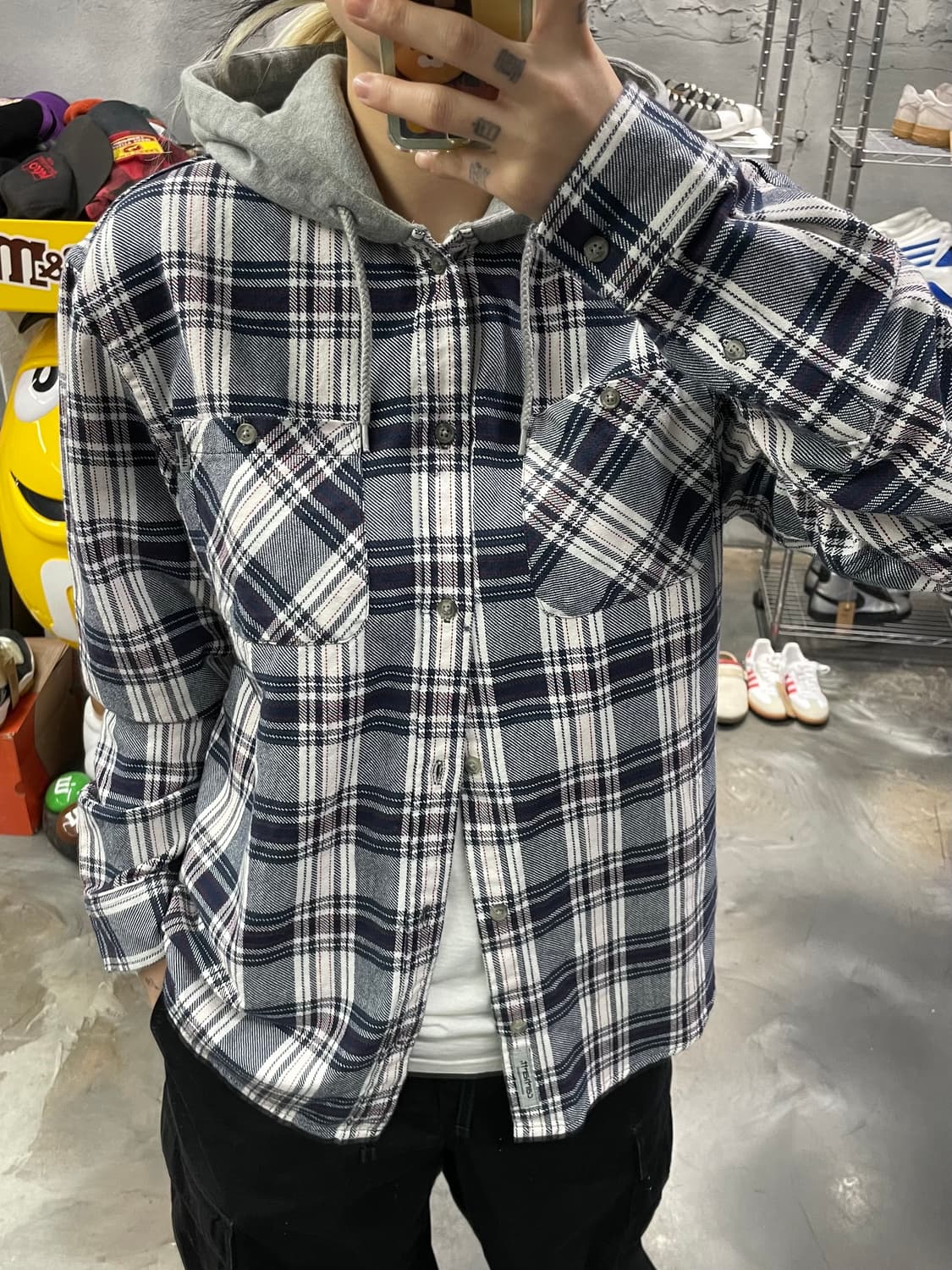 칼하트 윕 오티스체크 후드셔츠 상품이미지9