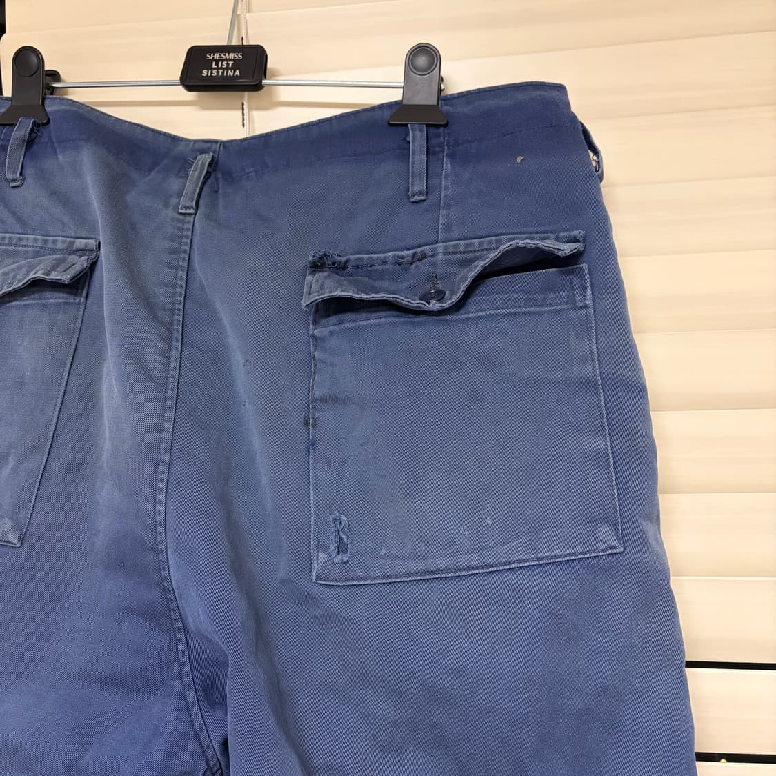 빈티지 프렌치 워크 팬츠 선페이딩 굿페이드 보로 디스 L 상품이미지9