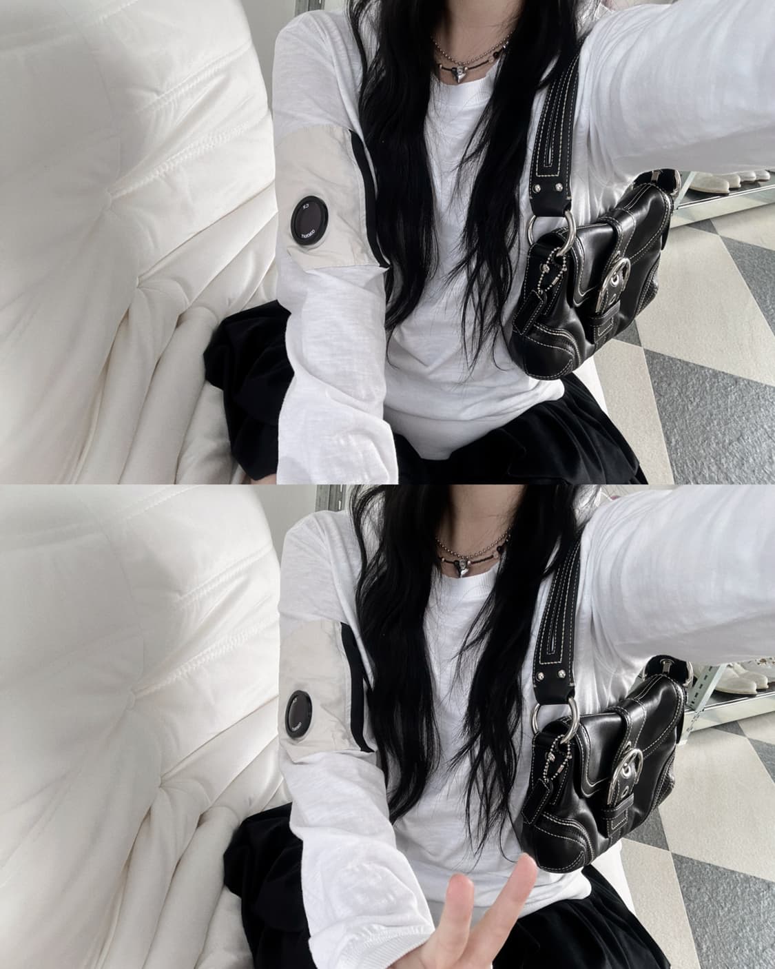 C.P컴퍼니 렌즈와펜 나일론 포켓 화이트 맨투맨  상품이미지1