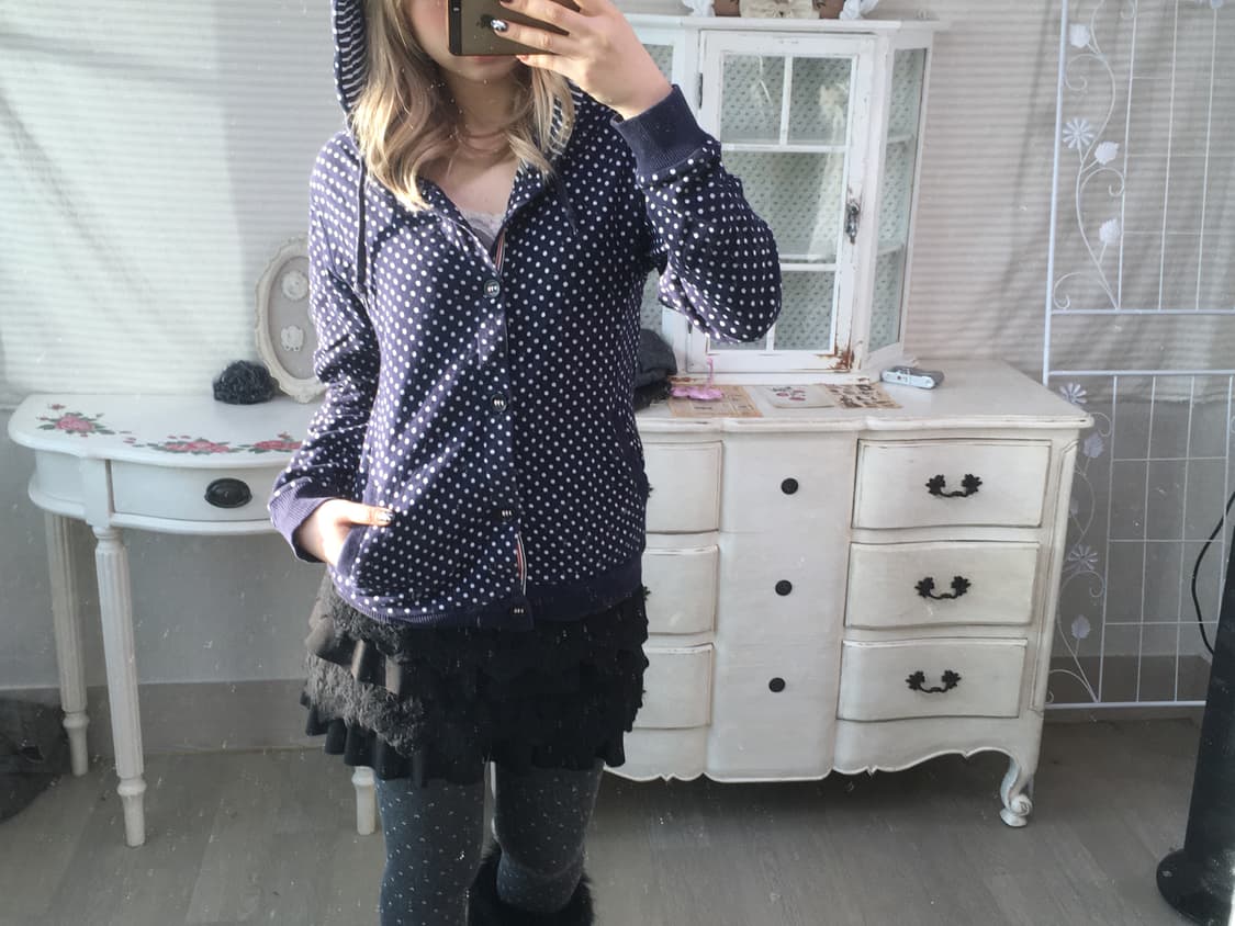 University of Oxford 도트 후드 집업 상품이미지2