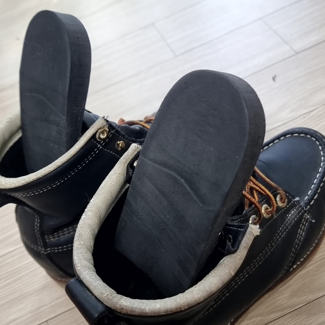 쏘로굿 블랙 레더 목토 워커 부츠(270-275) 상품이미지8