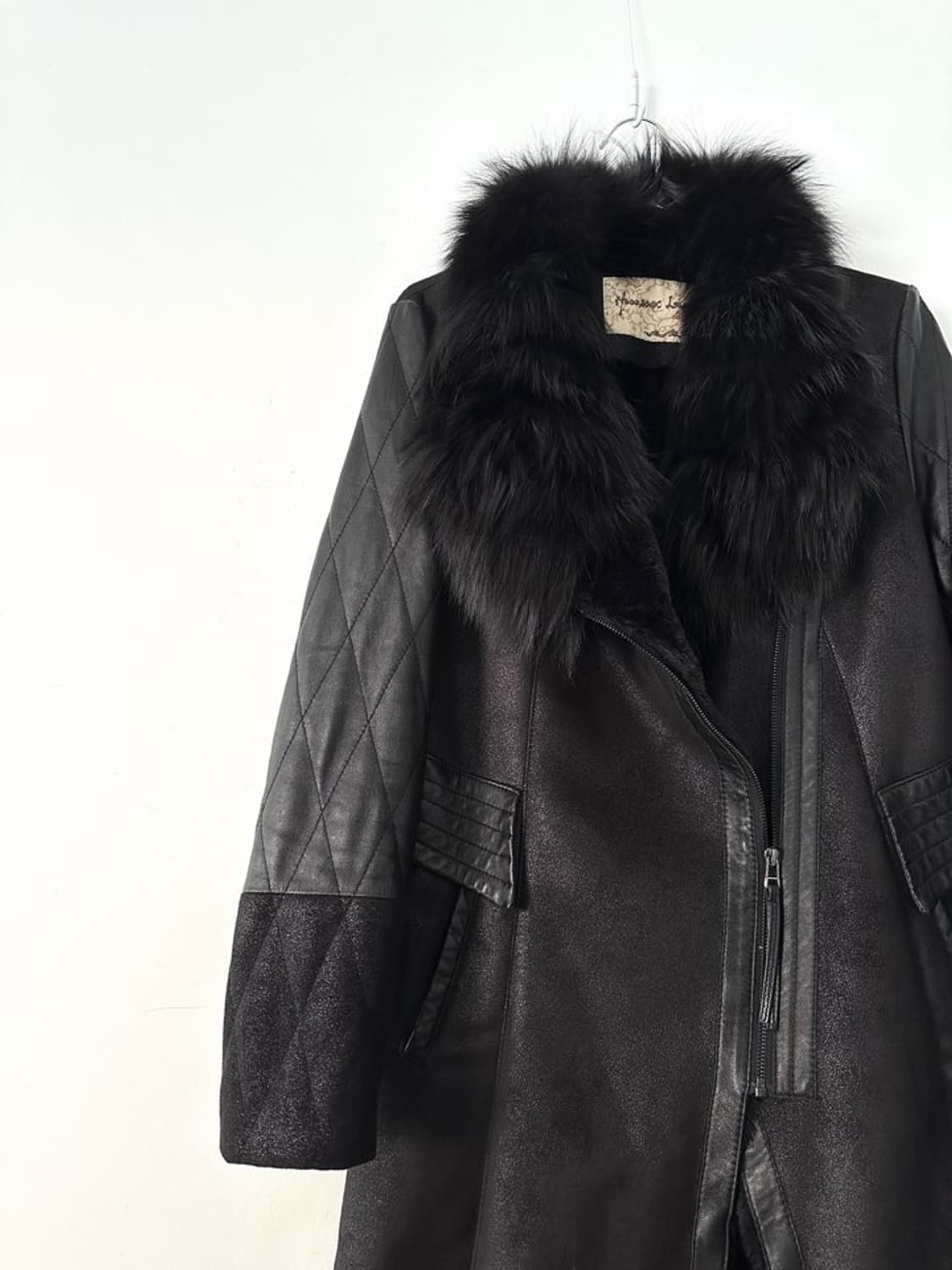 Fur mix lined chic jacket / black 상품이미지3