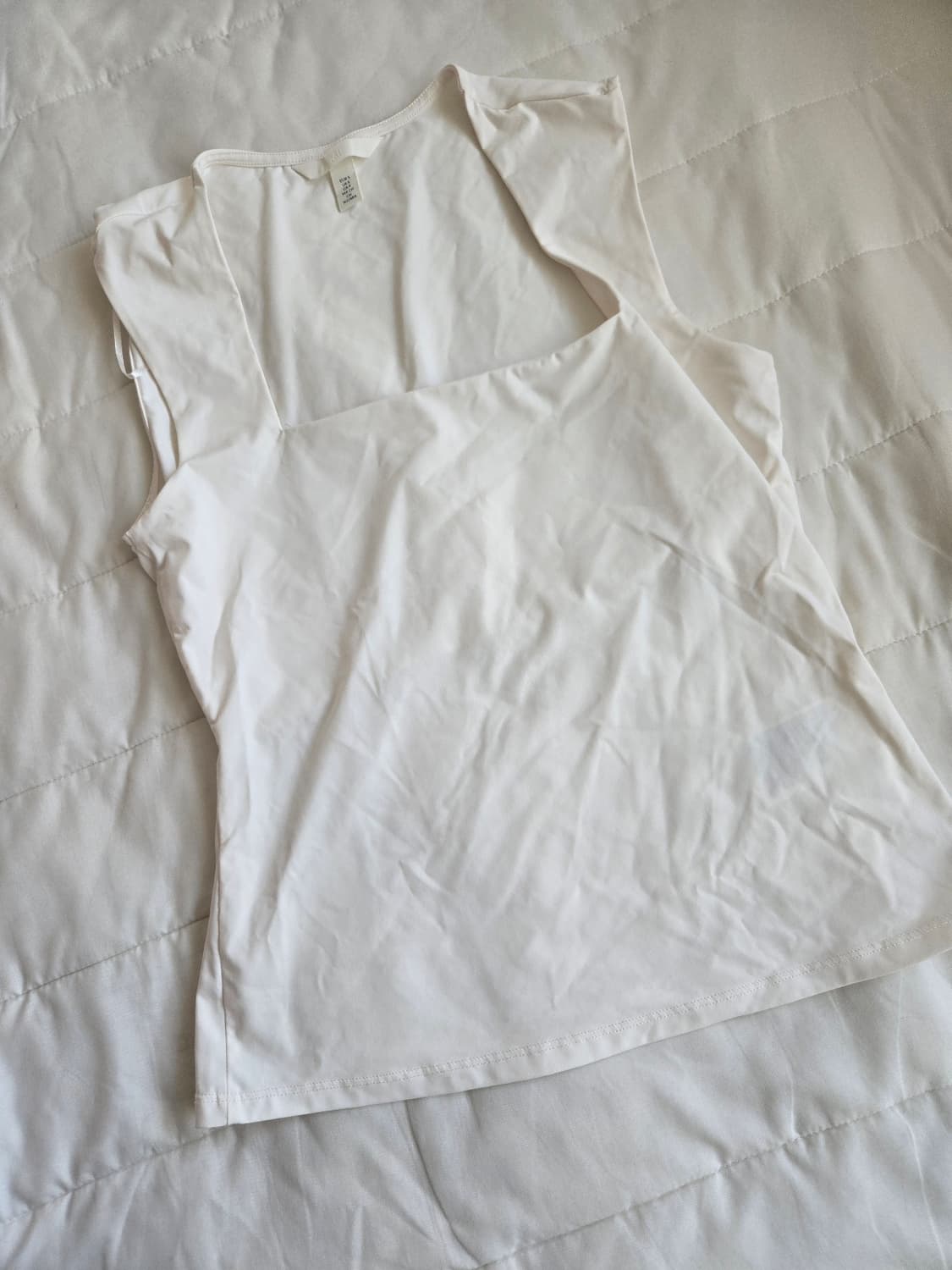 (무료배송) h&m 스퀘어넥 저지 탑 민소매 화이트 이너 블라우스 상품이미지2