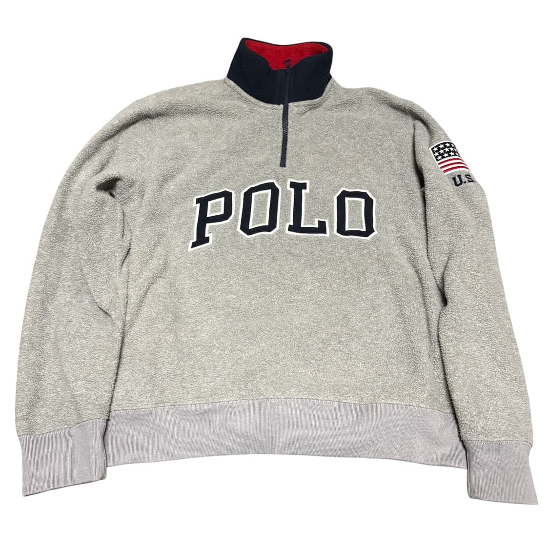 폴로 빅로고 성조기 하프집업 후리스 M 상품이미지1