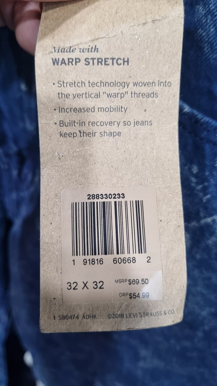 리바이스512 페인팅 청바지 32(허리단면41) 기장104 새거입니다 상품이미지4