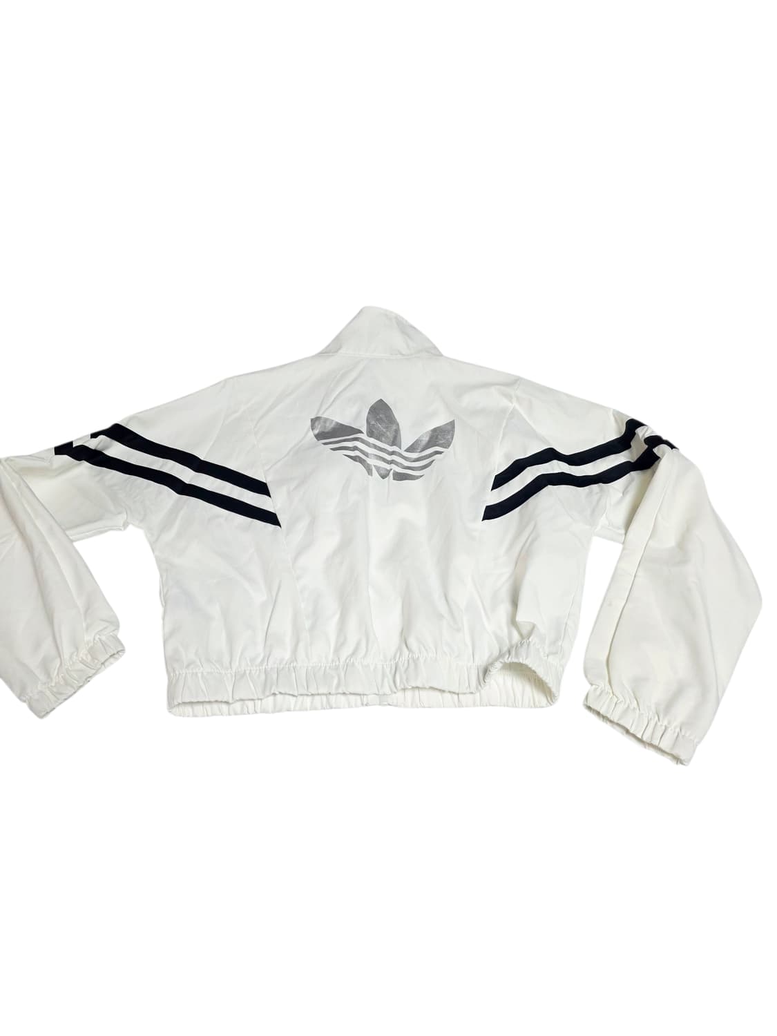 [아디다스] Y2K 화이트 블랙 투라인 백로고 크롭 바람막이 자켓L 상품이미지2