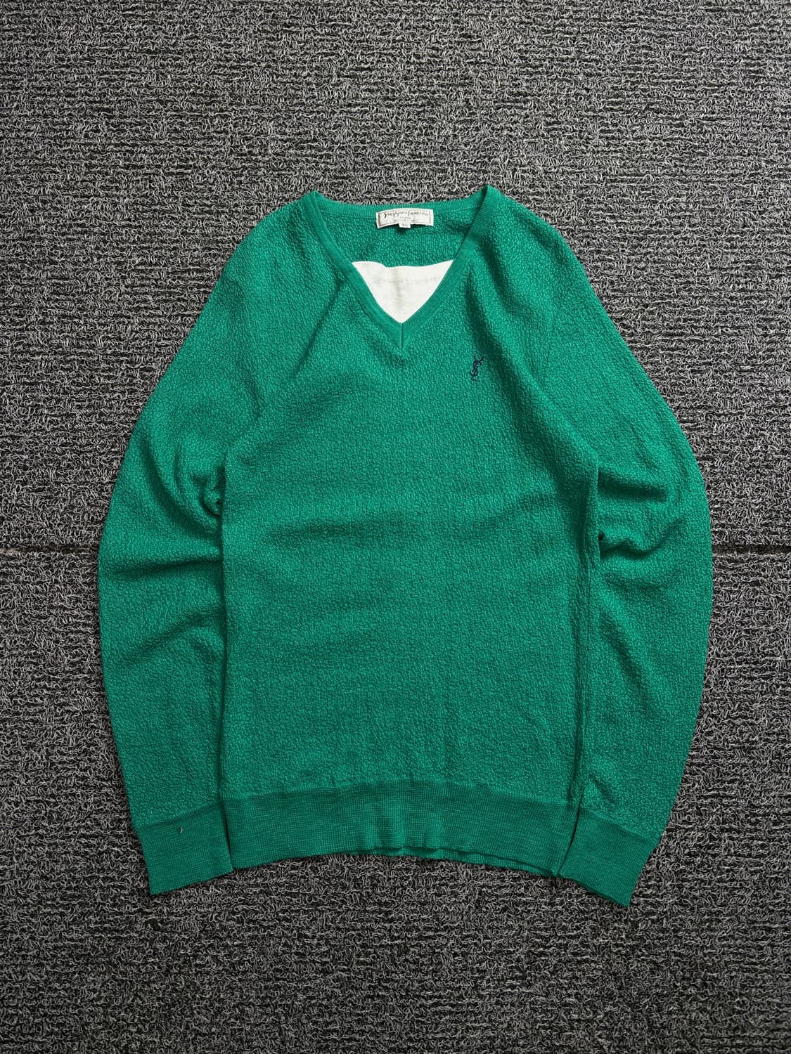 90s YSL 입생로랑 자수로고 아카이브 미니멀 부클레 니트 1987 상품이미지2