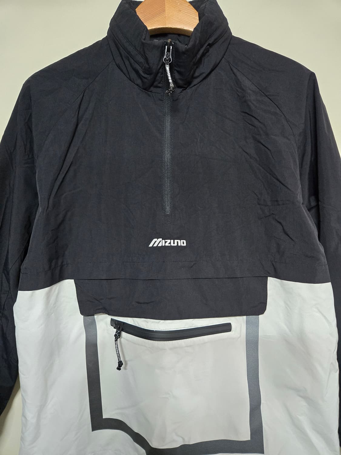 미즈노 블랙/화이트 아노락 바람막이 S 상품이미지3
