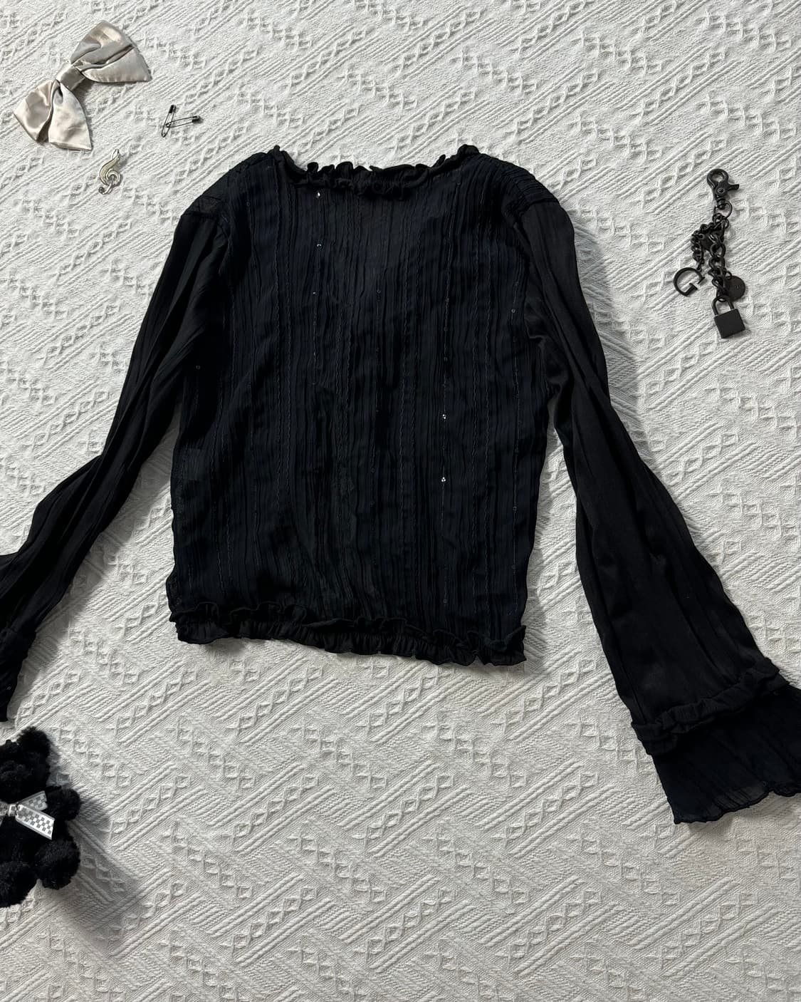 스팽글 가디건 레이스 슬리브리스 2pcs SET 상품이미지7
