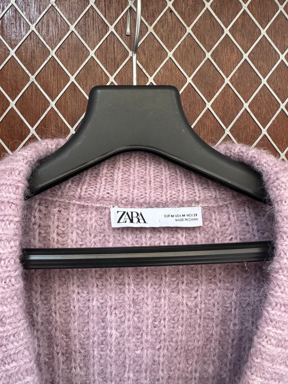 zara 자라 오버핏 앙고라 울 아방가르드 핑크 니트 가디건 M 상품이미지3