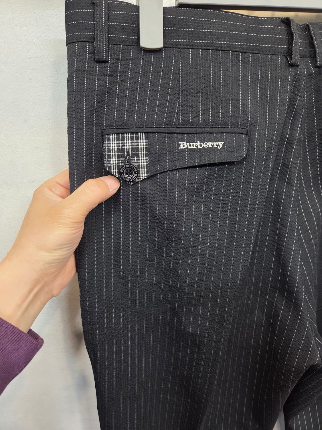 버버리 올드스쿨시어서커 스트라이프 썸머 카브라 슬렉스 팬츠 34 상품이미지3