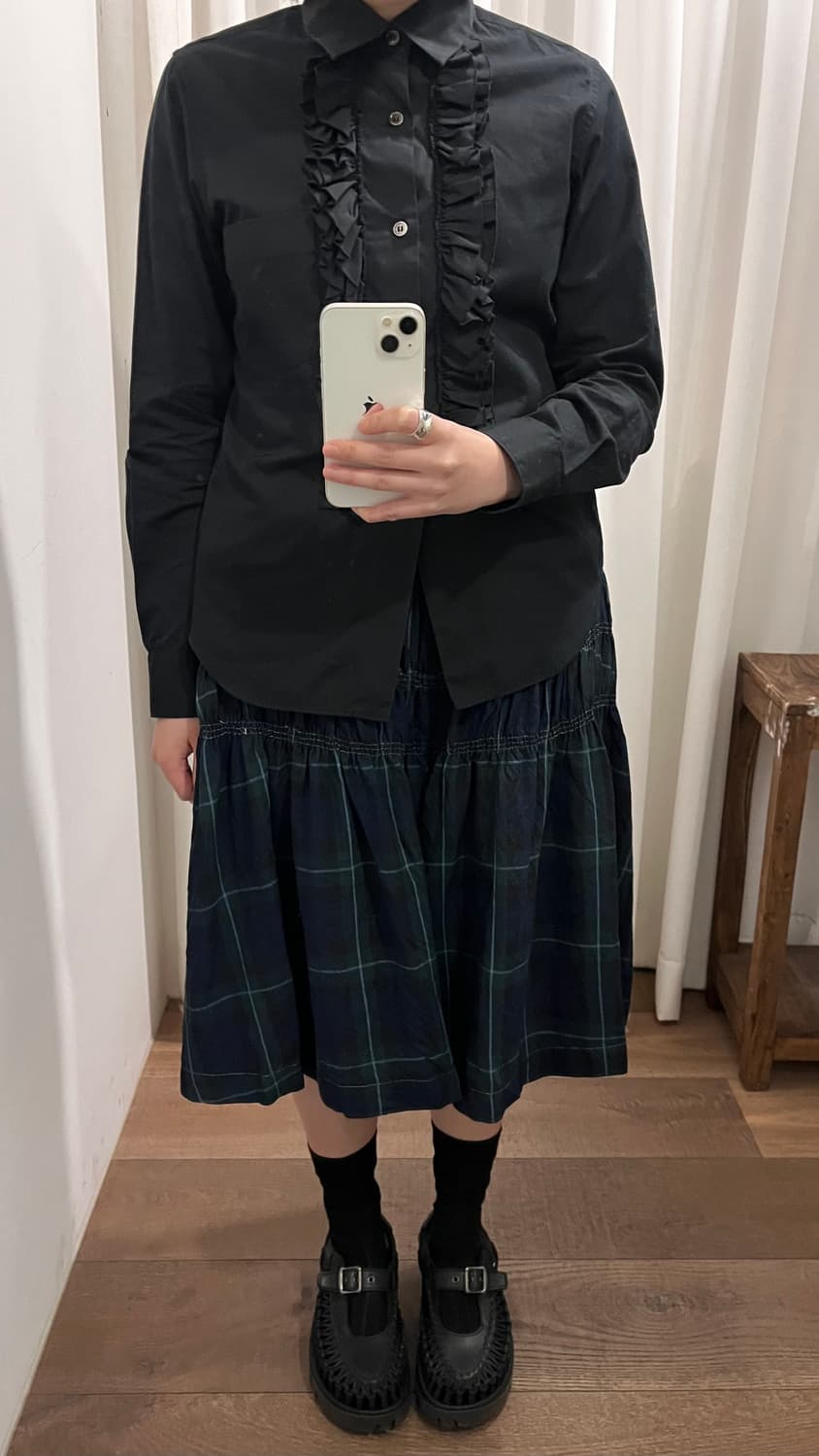 Shirring Check Skirt Pants 상품이미지2