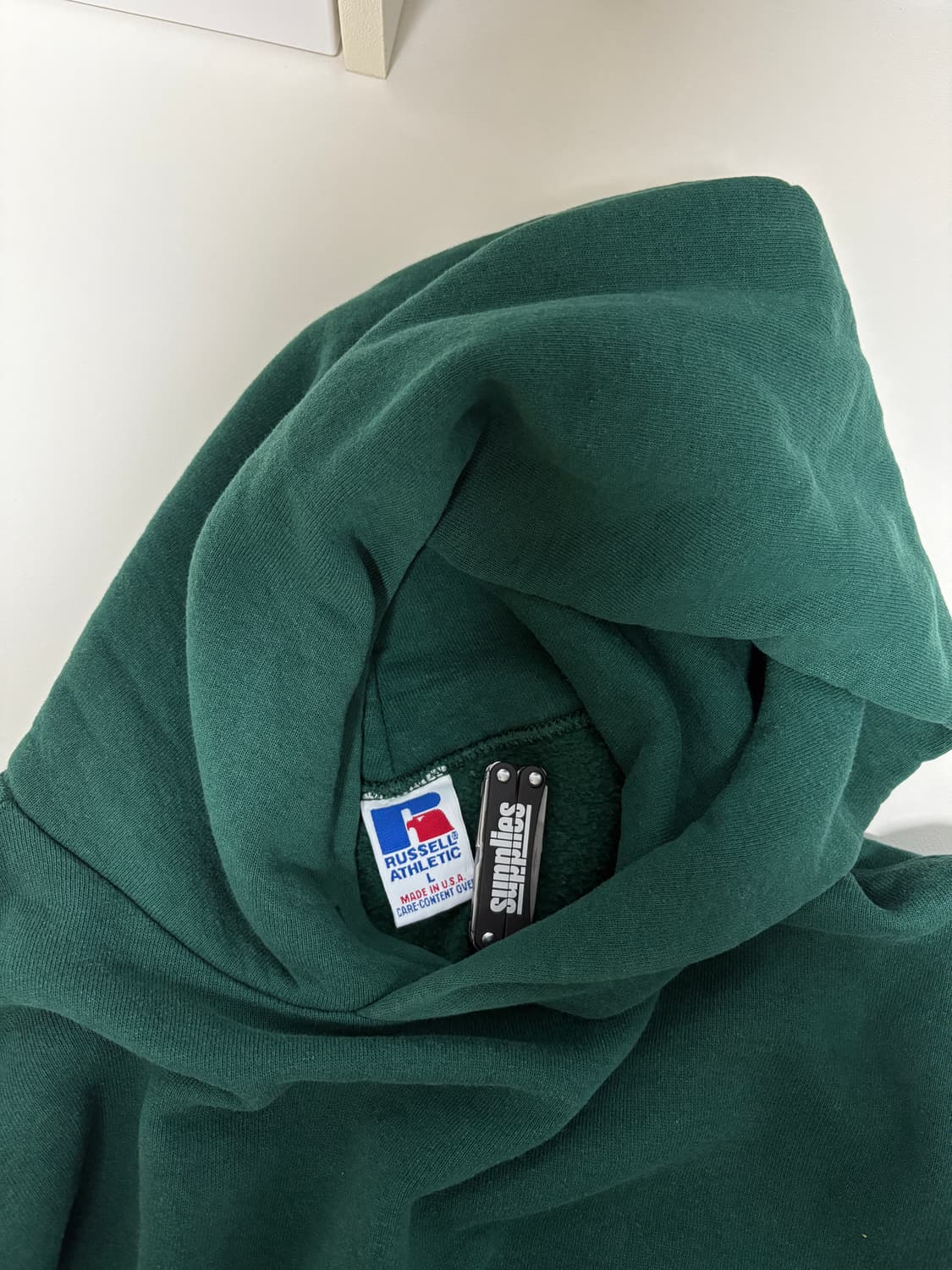 미제 usa 90s 러셀 후디 후드 그린 L 라지사이즈 상품이미지6