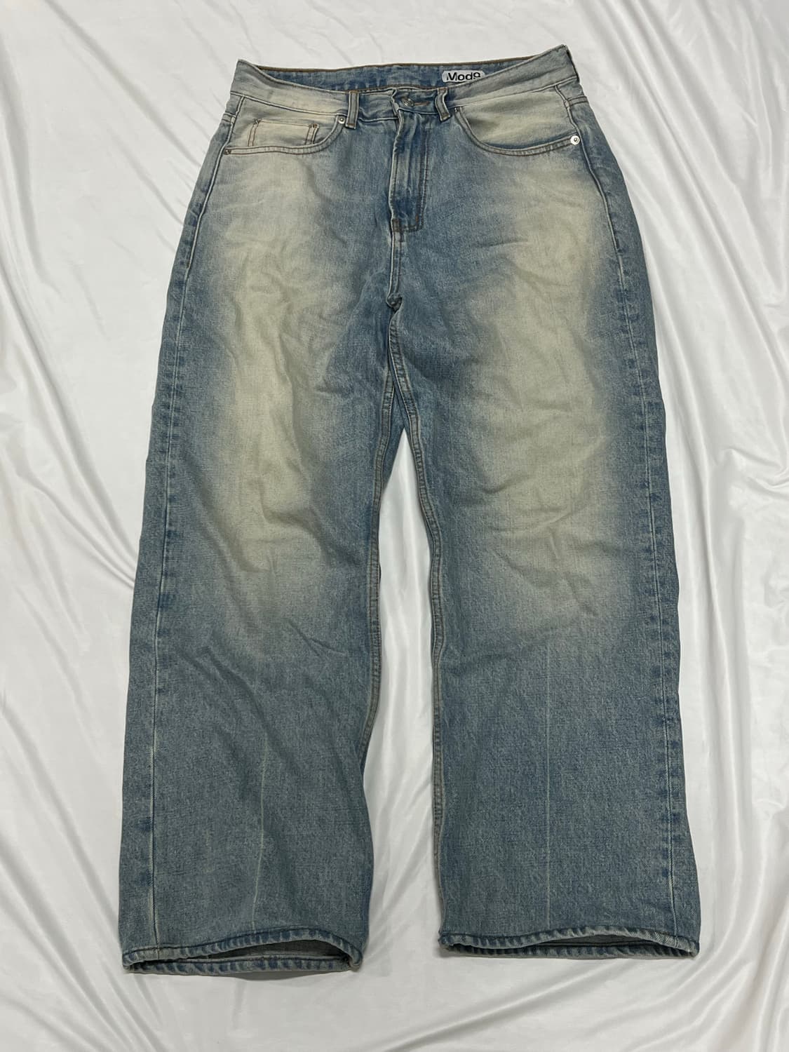 (30) MOD9 세미 와이드 연청 데님 팬츠 상품이미지1