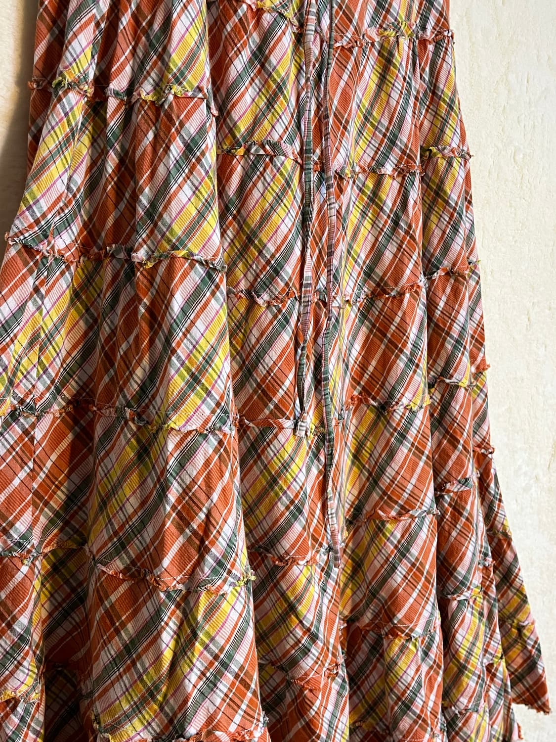 빈티지 체크 패치 스커트 상품이미지3