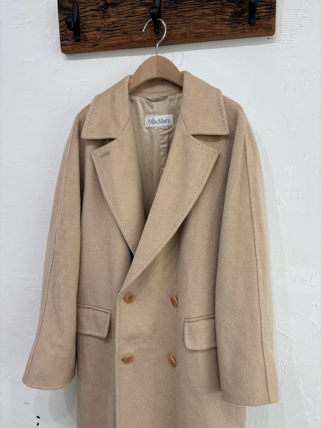MaxMara 막스마라 아이보리 울 롱 코트 상품이미지6